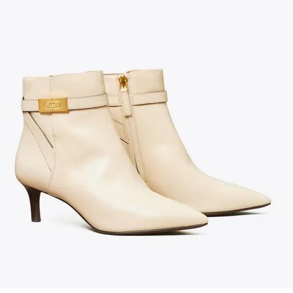 Tory Burch Cream Ankle Boots